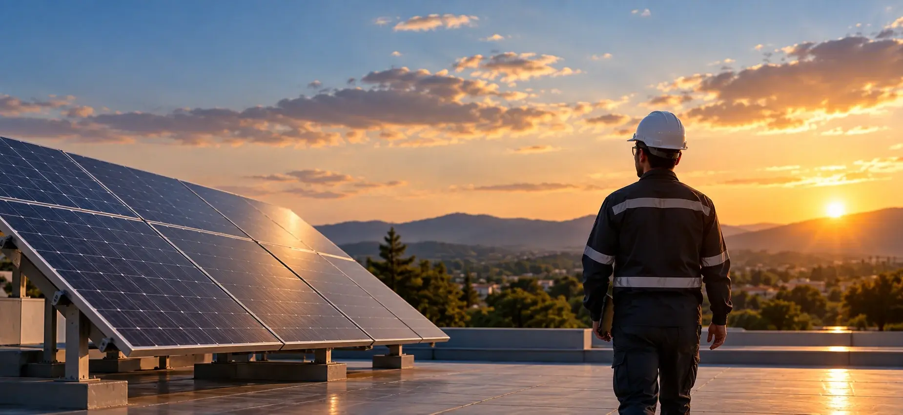 Detalle de instalación de paneles solares